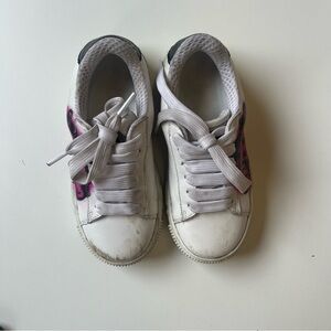 Kids White and Pink Sneakers